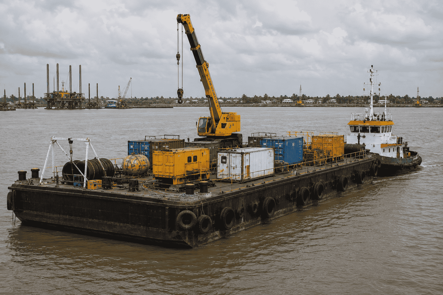 Barge and workboat