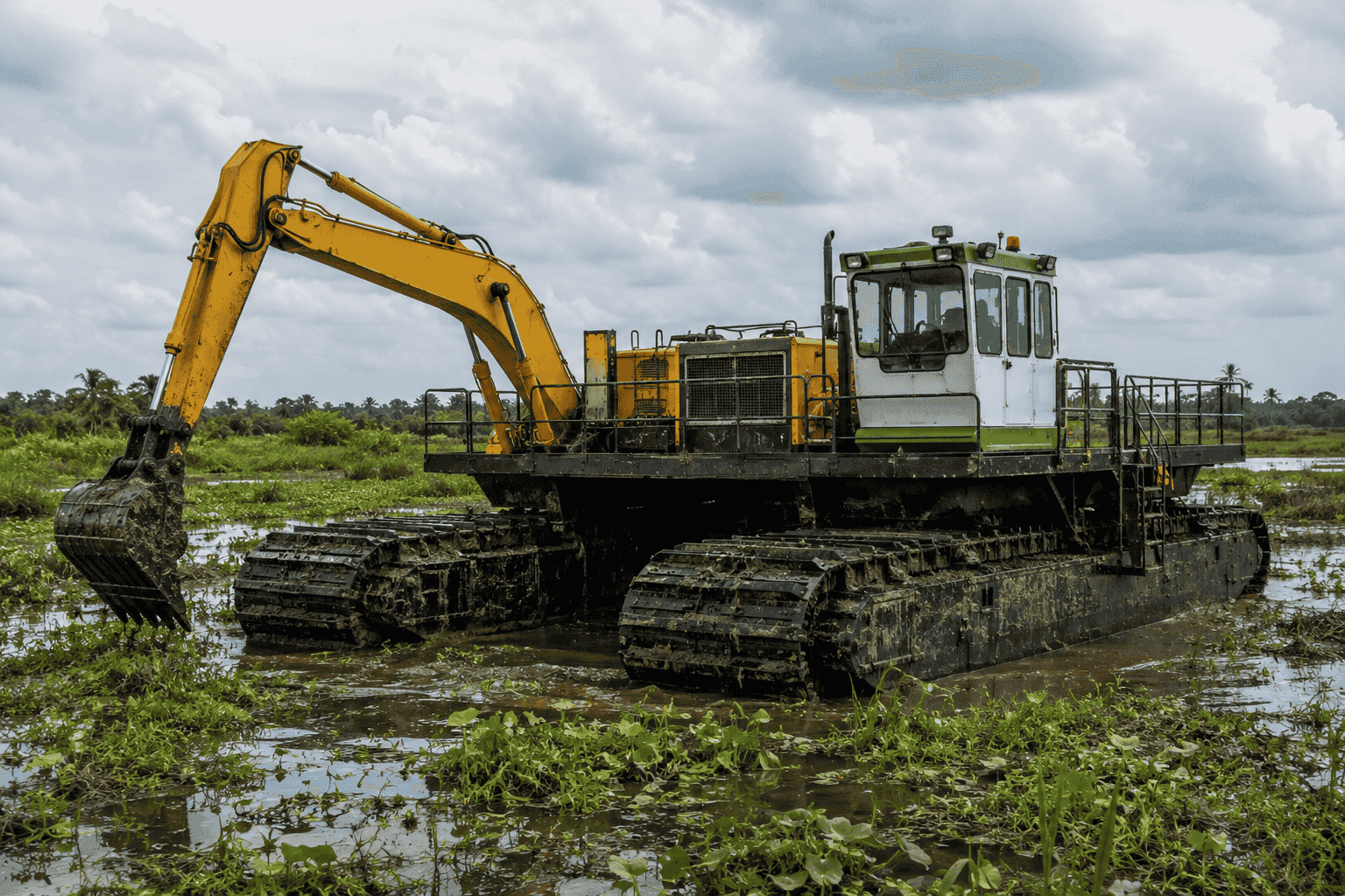 Swamp buggy in wetland